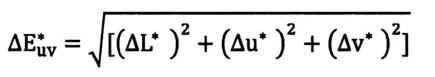 CIE1976Luv顏色空間的色差公式